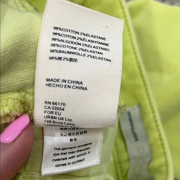 Anthropologie PILCRO Neon Lemon Yellow chartreuse cords High-Rise Jeans - Picture 8 of 8